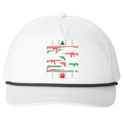 Gun Lover Second Adt Ugly Christmas Gun Enthusiast Gift Snapback Five-Panel Rope Hat