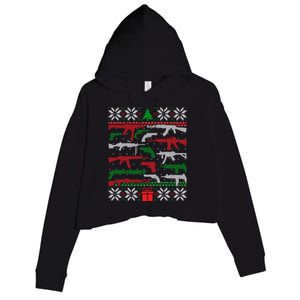 Gun Lover Second Adt Ugly Christmas Gun Enthusiast Gift Crop Fleece Hoodie