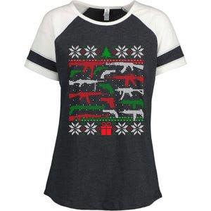 Gun Lover Second Adt Ugly Christmas Gun Enthusiast Gift Enza Ladies Jersey Colorblock Tee