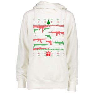 Gun Lover Second Adt Ugly Christmas Gun Enthusiast Gift Womens Funnel Neck Pullover Hood