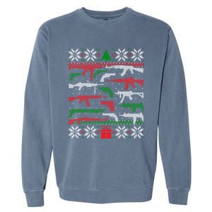 Gun Lover Second Adt Ugly Christmas Gun Enthusiast Gift Garment-Dyed Sweatshirt