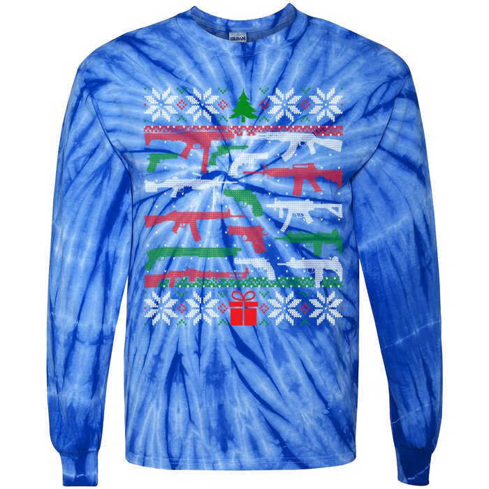 Gun Lover Second Adt Ugly Christmas Gun Enthusiast Gift Tie-Dye Long Sleeve Shirt