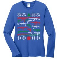 Gun Lover Second Adt Ugly Christmas Gun Enthusiast Gift Ladies Long Sleeve Shirt