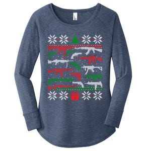 Gun Lover Second Adt Ugly Christmas Gun Enthusiast Gift Women's Perfect Tri Tunic Long Sleeve Shirt