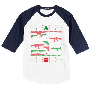 Gun Lover Second Adt Ugly Christmas Gun Enthusiast Gift Baseball Sleeve Shirt