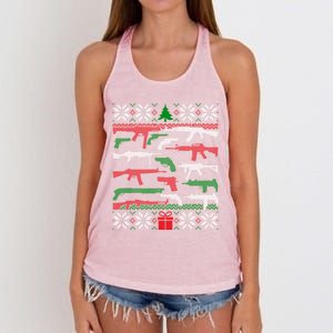 Gun Lover Second Adt Ugly Christmas Gun Enthusiast Gift Women's Knotted Racerback Tank