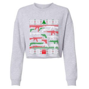 Gun Lover Second Adt Ugly Christmas Gun Enthusiast Gift Cropped Pullover Crew