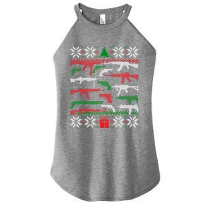 Gun Lover Second Adt Ugly Christmas Gun Enthusiast Gift Women's Perfect Tri Rocker Tank