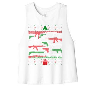 Gun Lover Second Adt Ugly Christmas Gun Enthusiast Gift Women's Racerback Cropped Tank