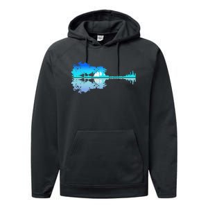 Guitar Lake Shadow Love Guitar Musician Performance Fleece Hoodie