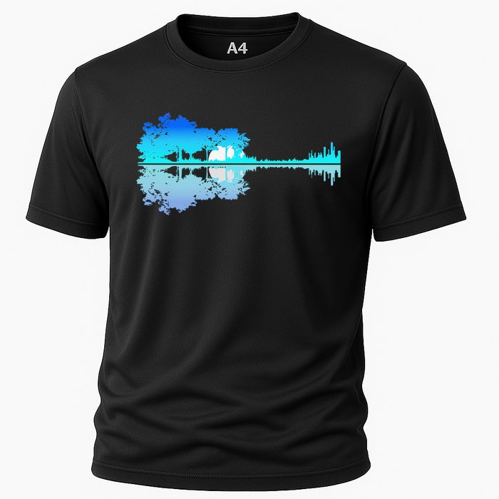 Guitar Lake Shadow Love Guitar Musician Cooling Performance Crew T-Shirt