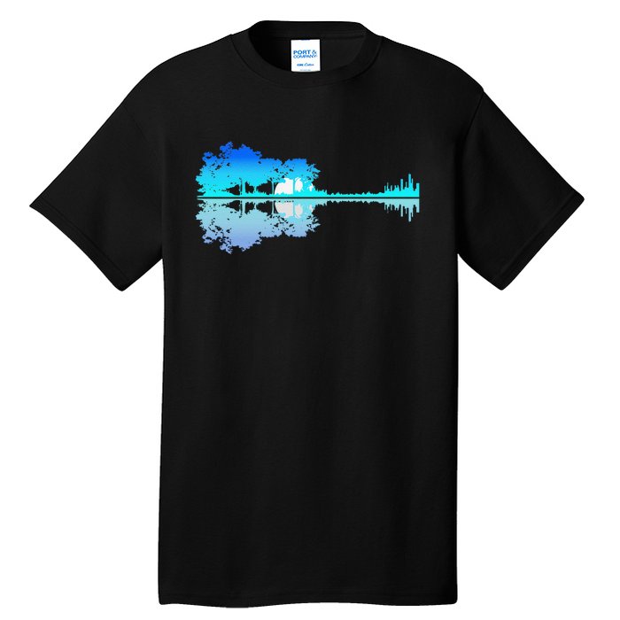 Guitar Lake Shadow Love Guitar Musician Tall T-Shirt