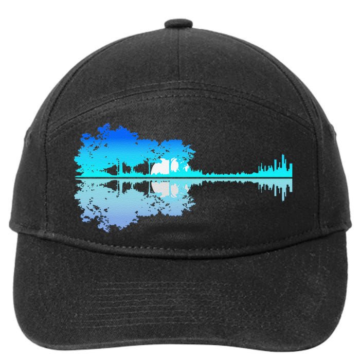 Guitar Lake Shadow Love Guitar Musician 7-Panel Snapback Hat