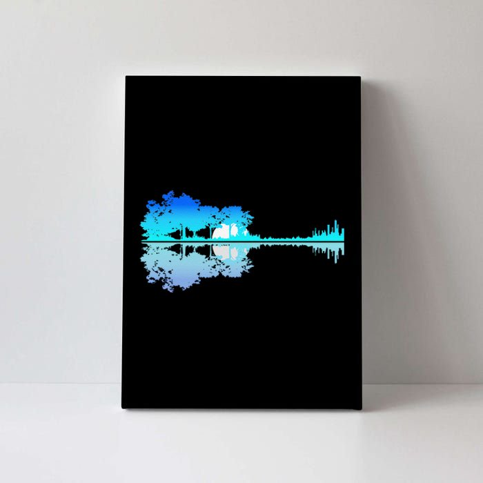 Guitar Lake Shadow Love Guitar Musician Canvas