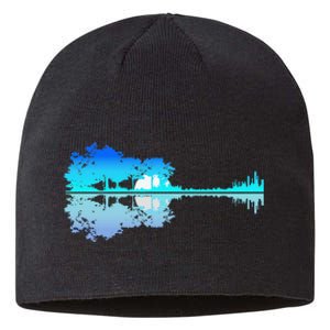 Guitar Lake Shadow Love Guitar Musician Sustainable Beanie