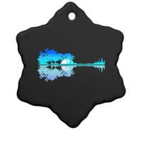 Guitar Lake Shadow Love Guitar Musician Ceramic Star Ornament