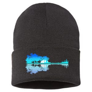 Guitar Lake Shadow Love Guitar Musician Sustainable Knit Beanie