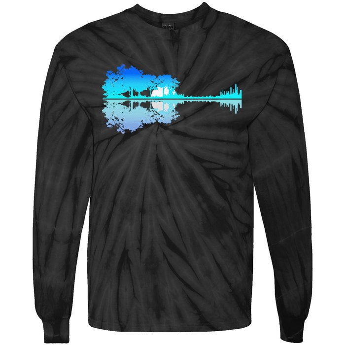 Guitar Lake Shadow Love Guitar Musician Tie-Dye Long Sleeve Shirt