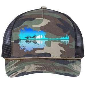 Guitar Lake Shadow Love Guitar Musician Retro Rope Trucker Hat Cap