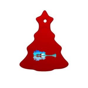 Guitar Lake Shadow Love Guitar Musician Ceramic Tree Ornament