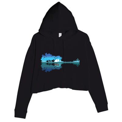 Guitar Lake Shadow Love Guitar Musician Crop Fleece Hoodie