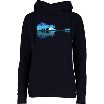 Guitar Lake Shadow Love Guitar Musician Womens Funnel Neck Pullover Hood