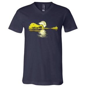 Guitar Lake Shadow Love Guitar Musician V-Neck T-Shirt