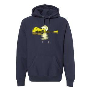 Guitar Lake Shadow Love Guitar Musician Premium Hoodie