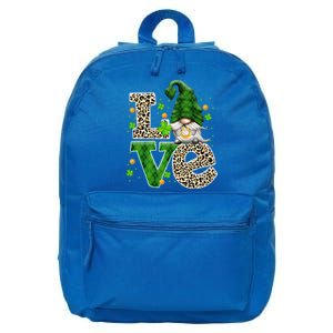 Gnomies Love St Patricks Day Funny Gnomes Shamrock Lucky Gift 16 in Basic Backpack