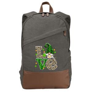 Gnomies Love St Patricks Day Funny Gnomes Shamrock Lucky Gift Cotton Canvas Backpack