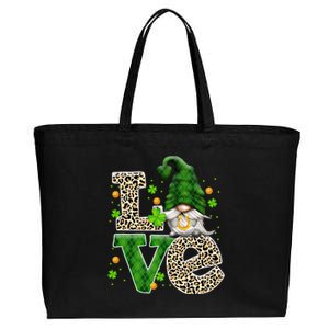 Gnomies Love St Patricks Day Funny Gnomes Shamrock Lucky Gift Cotton Canvas Jumbo Tote