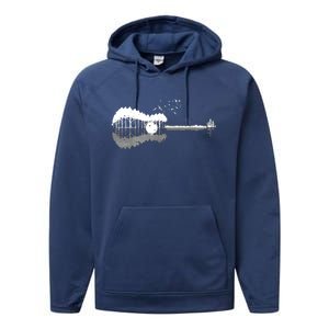 Guitar Lake Shadow Love Guitar Musician Performance Fleece Hoodie