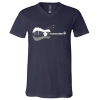 Guitar Lake Shadow Love Guitar Musician V-Neck T-Shirt