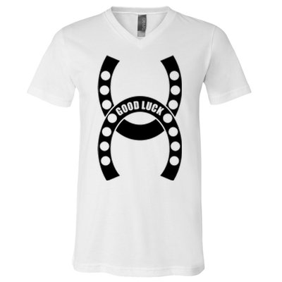 Good Luck The Lucky Horseshoes V-Neck T-Shirt