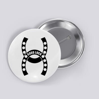 Good Luck The Lucky Horseshoes Button