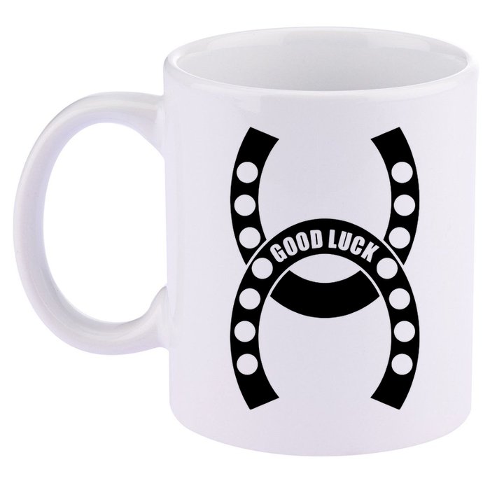 Good Luck The Lucky Horseshoes 11oz C Handle Ceramic Mug