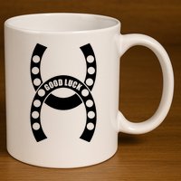 Good Luck The Lucky Horseshoes 11oz C Handle Ceramic Mug
