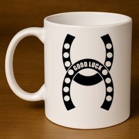 Good Luck The Lucky Horseshoes 11oz C Handle Ceramic Mug