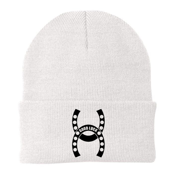 Good Luck The Lucky Horseshoes Knit Cap Winter Beanie