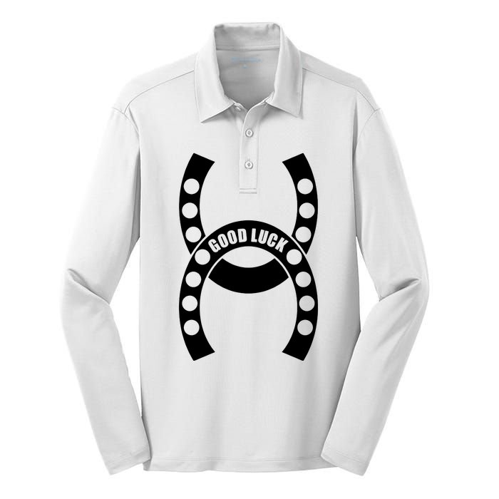 Good Luck The Lucky Horseshoes Silk Touch Performance Long Sleeve Polo