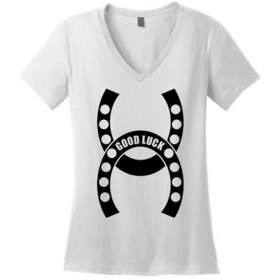 Good Luck The Lucky Horseshoes Women's V-Neck T-Shirt