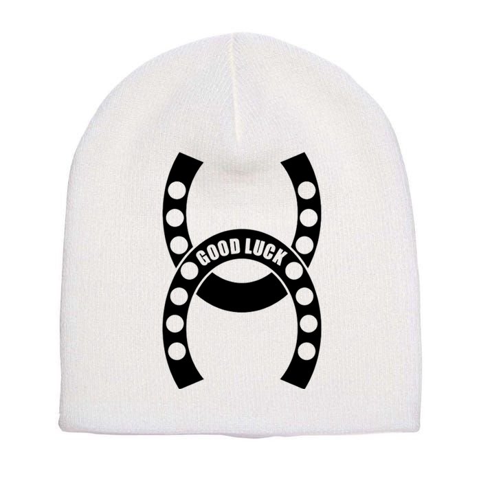 Good Luck The Lucky Horseshoes Short Acrylic Beanie