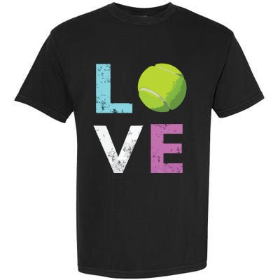 Girls Love Tennis Best Fun Birthday Gift Garment-Dyed Heavyweight T-Shirt