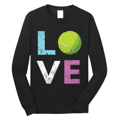 Girls Love Tennis Best Fun Birthday Gift Long Sleeve Shirt