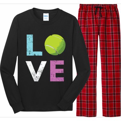 Girls Love Tennis Best Fun Birthday Gift Long Sleeve Pajama Set