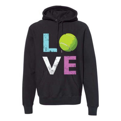 Girls Love Tennis Best Fun Birthday Gift Premium Hoodie