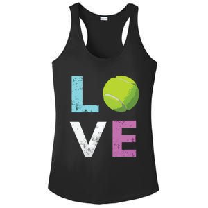 Girls Love Tennis Best Fun Birthday Gift Ladies PosiCharge Competitor Racerback Tank