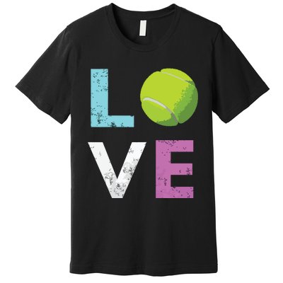 Girls Love Tennis Best Fun Birthday Gift Premium T-Shirt