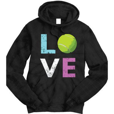 Girls Love Tennis Best Fun Birthday Gift Tie Dye Hoodie