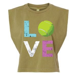 Girls Love Tennis Best Fun Birthday Gift Garment-Dyed Women's Muscle Tee